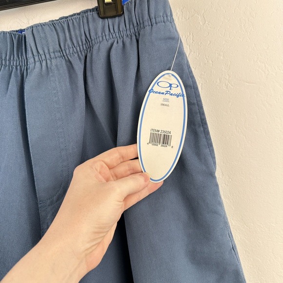 Vintage NOS OCEAN PACIFIC OP Shorts Men’s S‎ PULL-ON SHORT Blue Elastic Waist - Picture 4 of 10